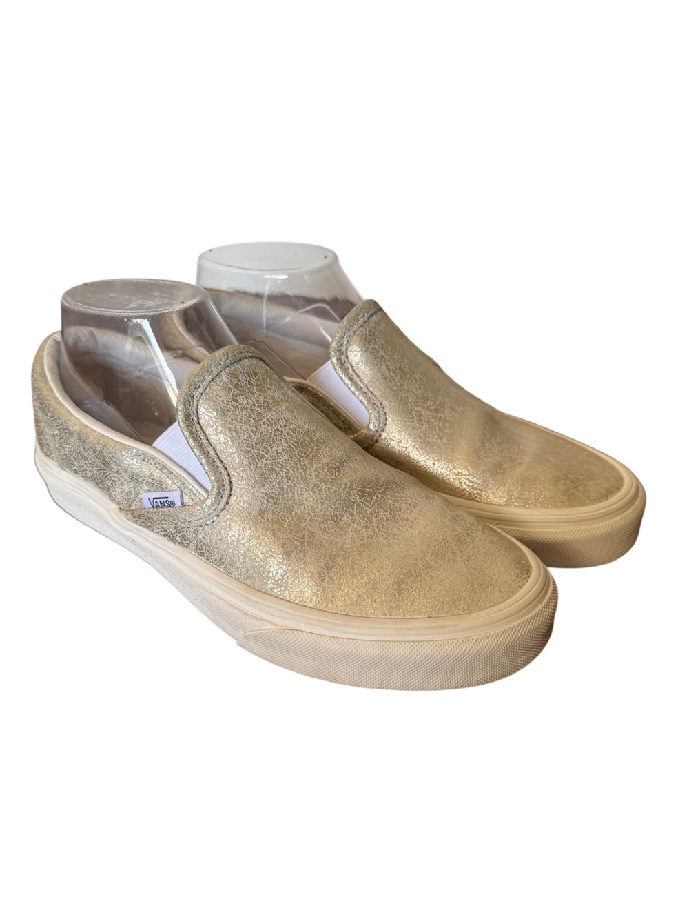 Vans Metallic Gold Crackle Slip-On Sneakers-Women’s Size 7.5